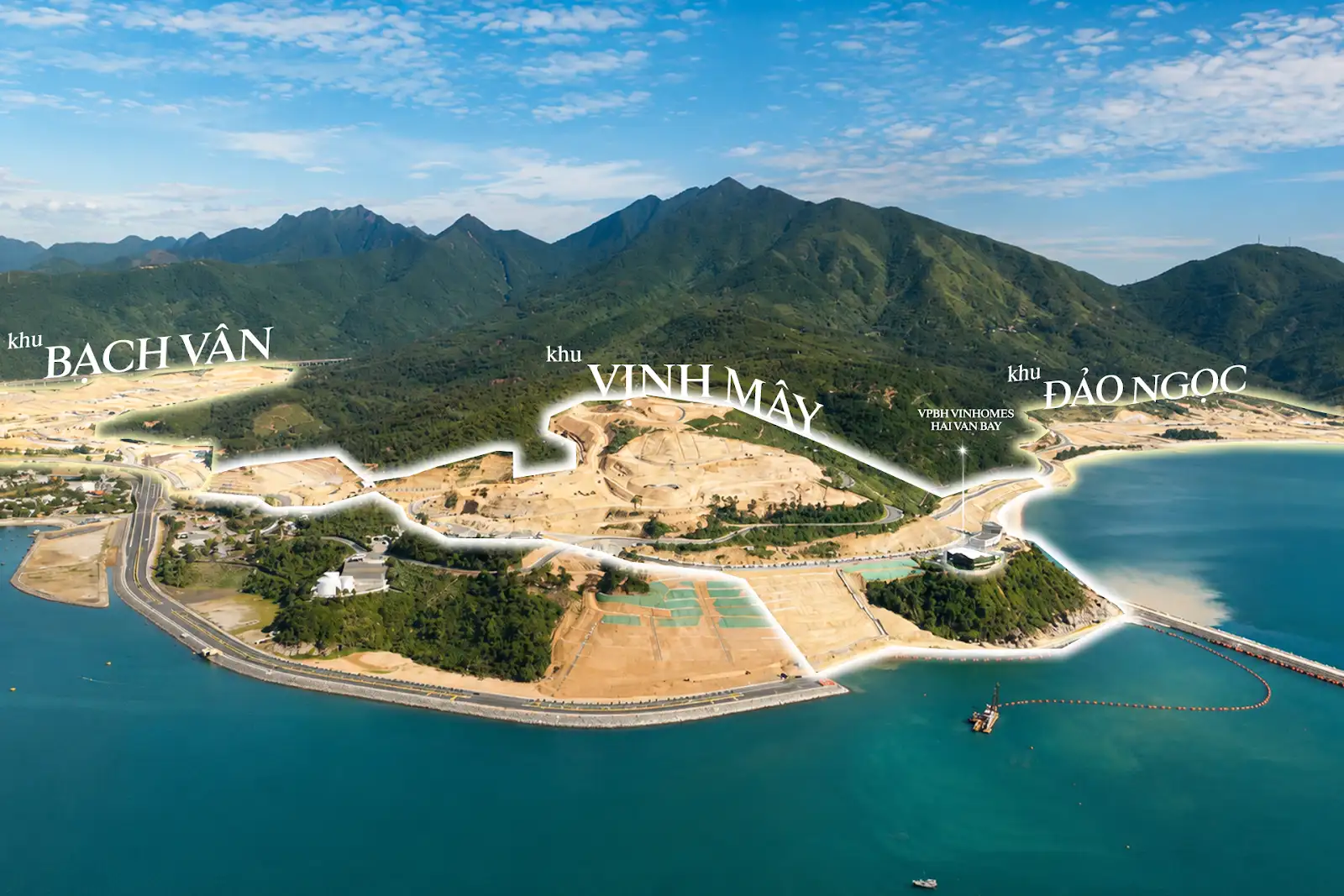 Tiến độ Vinhomes Hải Vân Bay 07/2026 – Ba phân khu Bạch Vân – Vịnh Mây – Đảo Ngọc